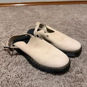 Dr. Martens Cream Mules & Clogs with Thick Rubber Sole